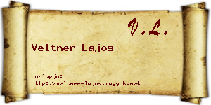 Veltner Lajos névjegykártya